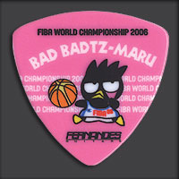 P-100FIBA PINK バッドばつ丸　バスケットボール　ピック